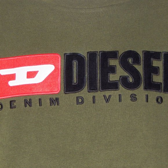 NWT Men DIESEL F-CREW-DIVISION FELPA PULLOVER SWEATSHIRT PATCH EMBROIDERY - Picture 3 of 4